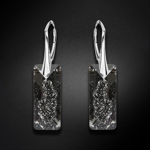 Серебряный комплект «Растущий Кристалл II (Silver Night)"с кристаллами Swarovski™